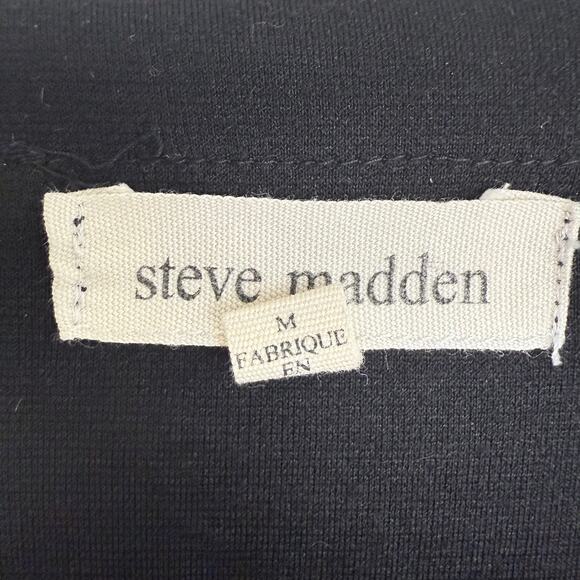 Steve Madden Womens Long Sleeve Sequin Trim Black Button Front Cardigan Medium - Picture 9 of 10